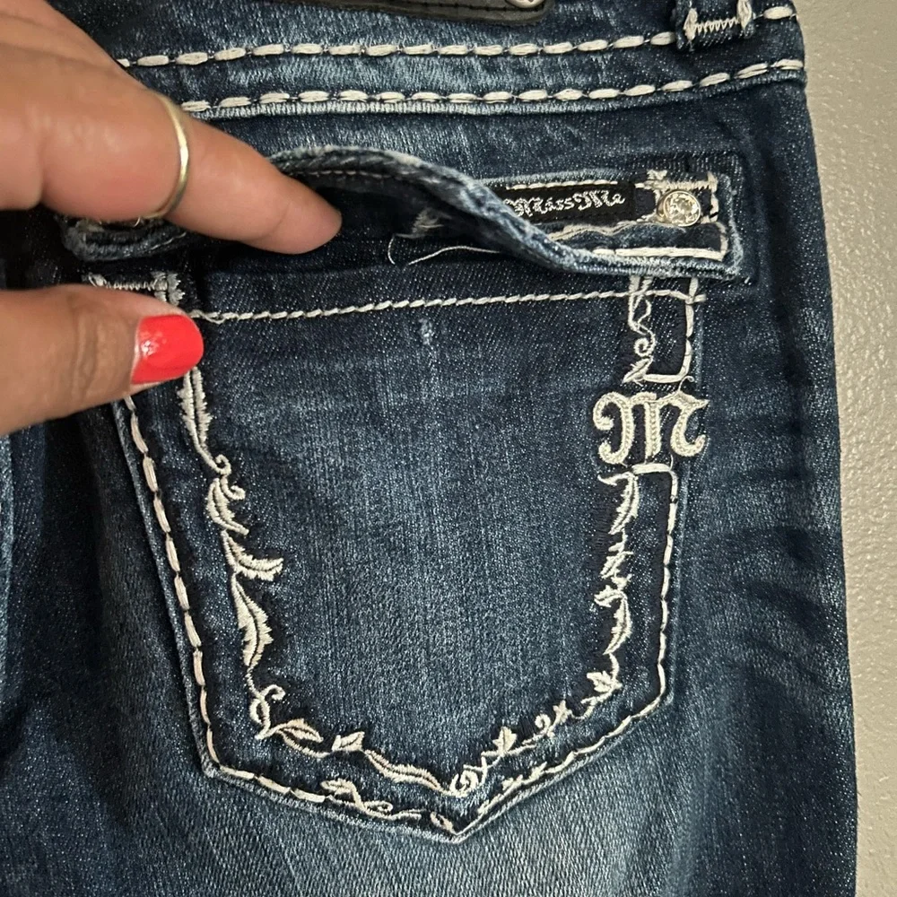 Miss Me Jeans - Cleo Stitched Bootcut - medium blue factory faded Y2K - Picture 10 of 15